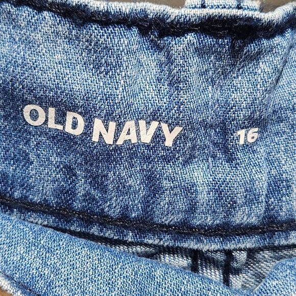 Old Navy high rise drapey drawcord wide leg full length pants blue 16 New - Picture 7 of 8